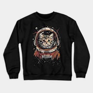 Space Astronaut Kitty Cat - Fun Animal Designs Crewneck Sweatshirt